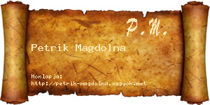 Petrik Magdolna névjegykártya