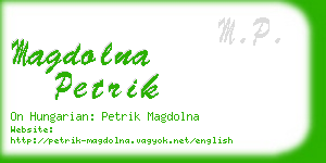 magdolna petrik business card